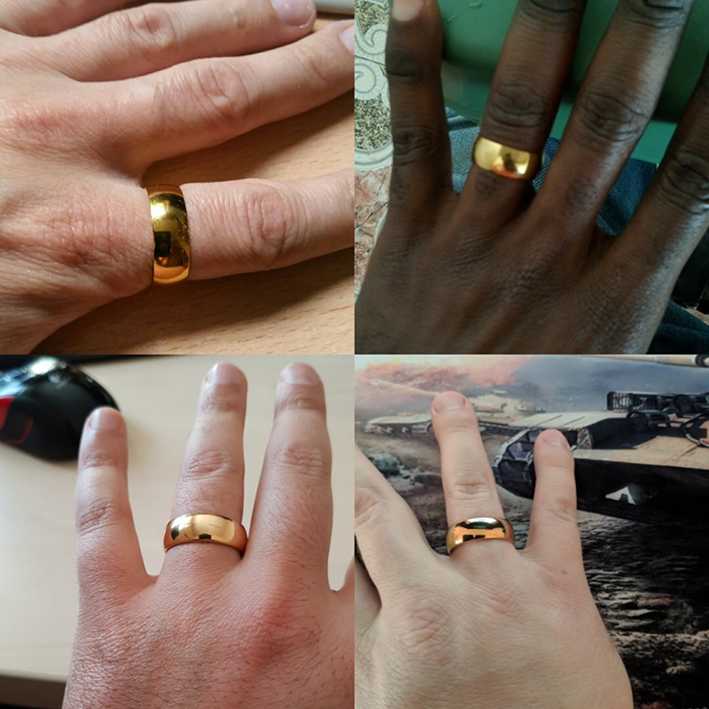 Letdiffery Simple 2/4/6/8mm Rustfrit Stål Vielsesringe Gyldne Glatte Kvinder Mænd Parring Modesmykker_voghion.com