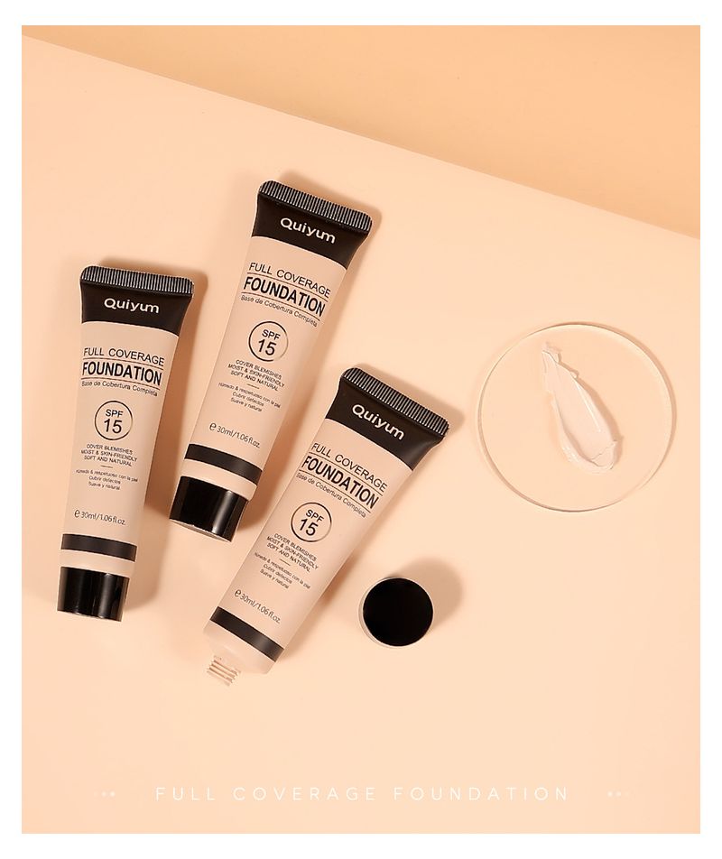 Makeup Tool Kits Quiyum Full Coverage Liquid Foundation 30ml (color Box) To Enhance The Skin's Natural And Light Foundation Cosmetics_voghion.com