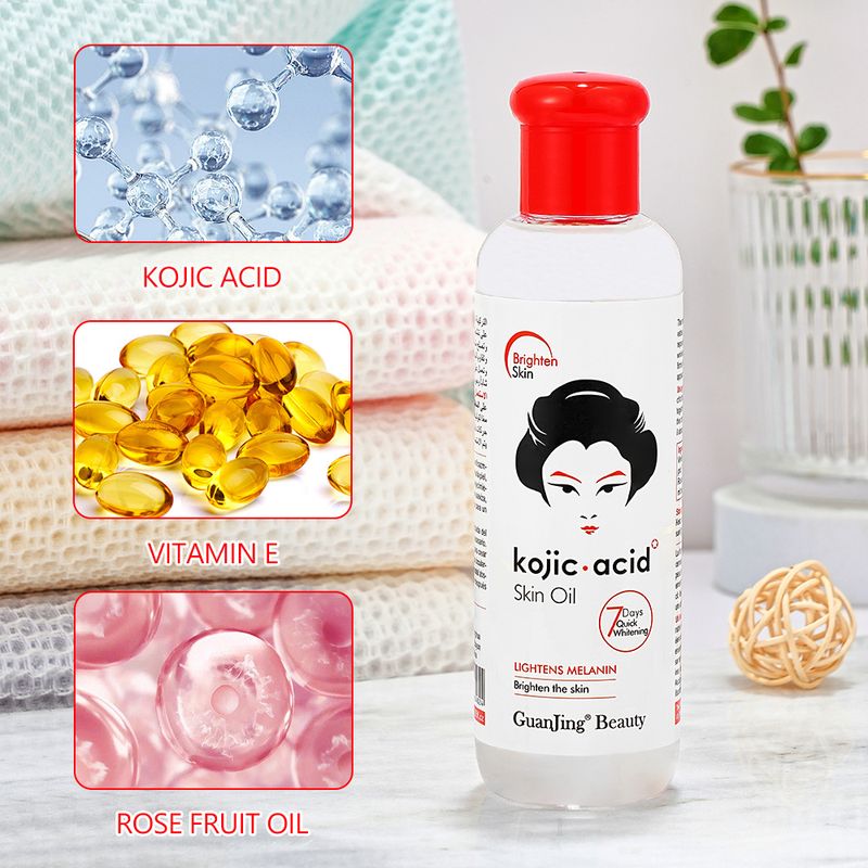 GuanJing120ml Kojic Acid Moisturizing Brightening and Softening Skin Oil_voghion.com