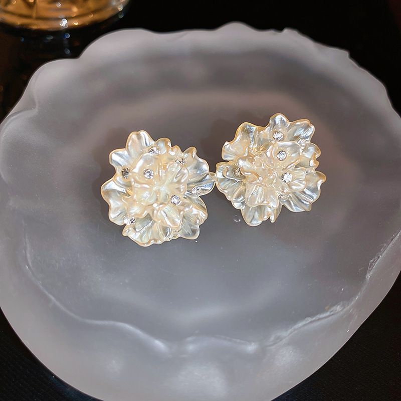 Orecchini in argento con perle, stile francese, eleganti, di alta qualità, con un tocco di nicchia e un temperamento nuovo per le donne_voghion.com