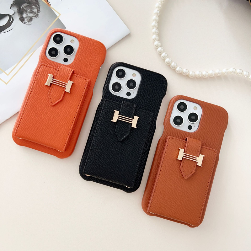 Θήκη κινητού τηλεφώνου iPhone14 θήκη κάρτας κάρτας κεκλιμένη θήκη τηλεφώνου κατάλληλη για θήκη τηλεφώνου iPhone13 promax letter H_voghion.com