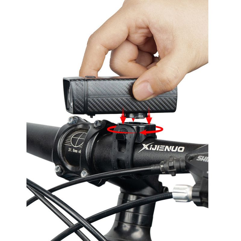 DTUCYCLE Torcia frontale per bicicletta, ricaricabile tramite USB, impermeabile, per guida notturna, luce potente_voghion.com