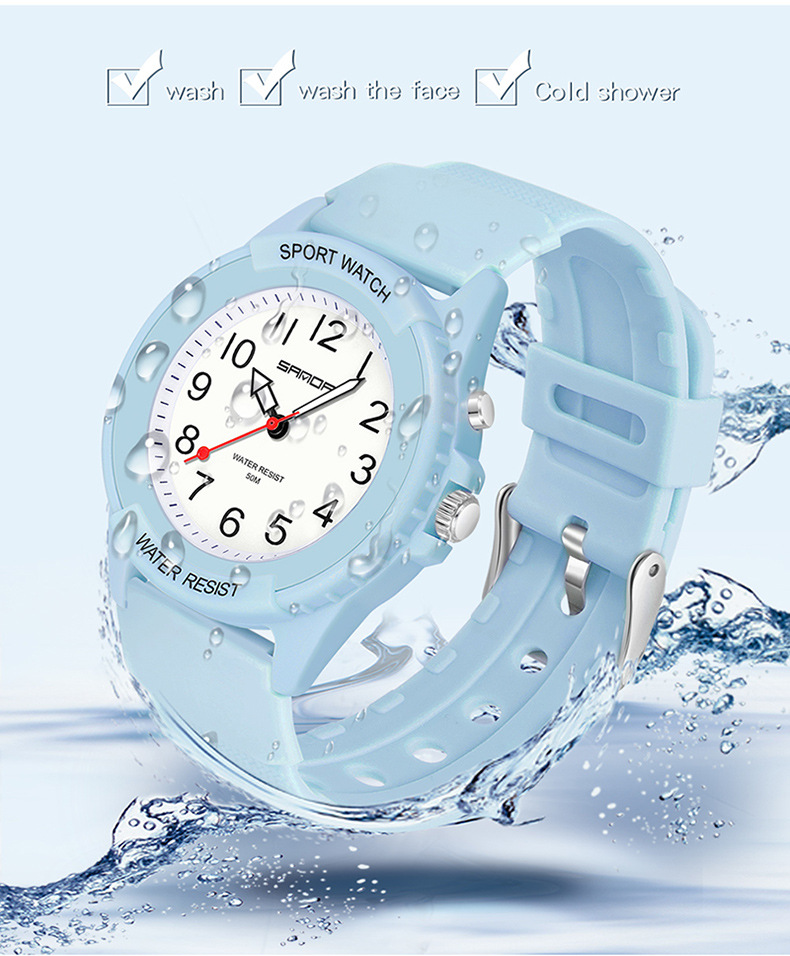 Orologio sportivo al quarzo con quadrante luminoso - Cassa in resina leggera, vetro minerale, impermeabile fino a 30 m, display analogico-digitale, movimento luminoso, orologio da studente_voghion.com