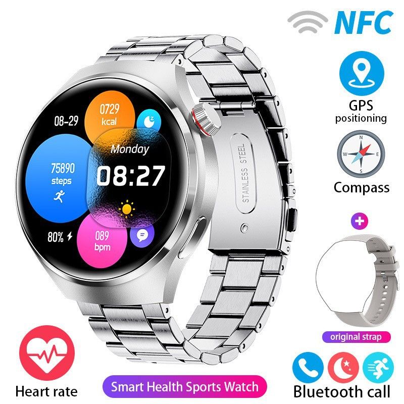 new Arrival Cross-border Hot-Selling Sports GT4PRO Round Screen Bluetooth Call Waterproof Smart Watch Voice Assistant_voghion.com