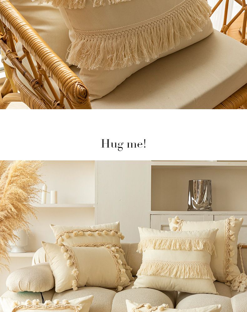 Copridivano in stile marocchino con nappe, motivo geometrico, semplice cuscino per divano, luce decorativa di lusso per soggiorno_voghion.com