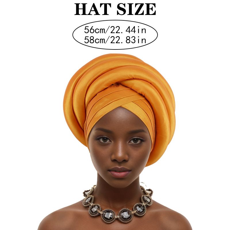 Women's Scarves Headscarf New Nigeria Heavy Industry Wrapped Sponge Head Cap Auto Gele Wra_voghion.com
