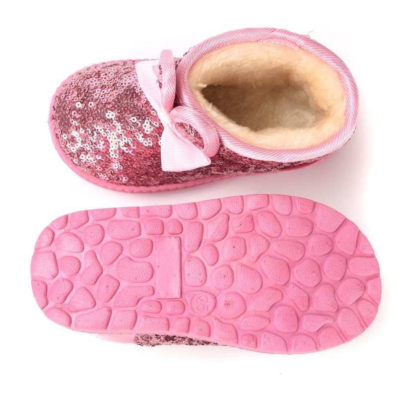Kids Winter Boots With Sparkly Sequins – Warm & Stylish Snow Boots For Girls (Sizes 21-38, Black/Pink/Rose)_voghion.com