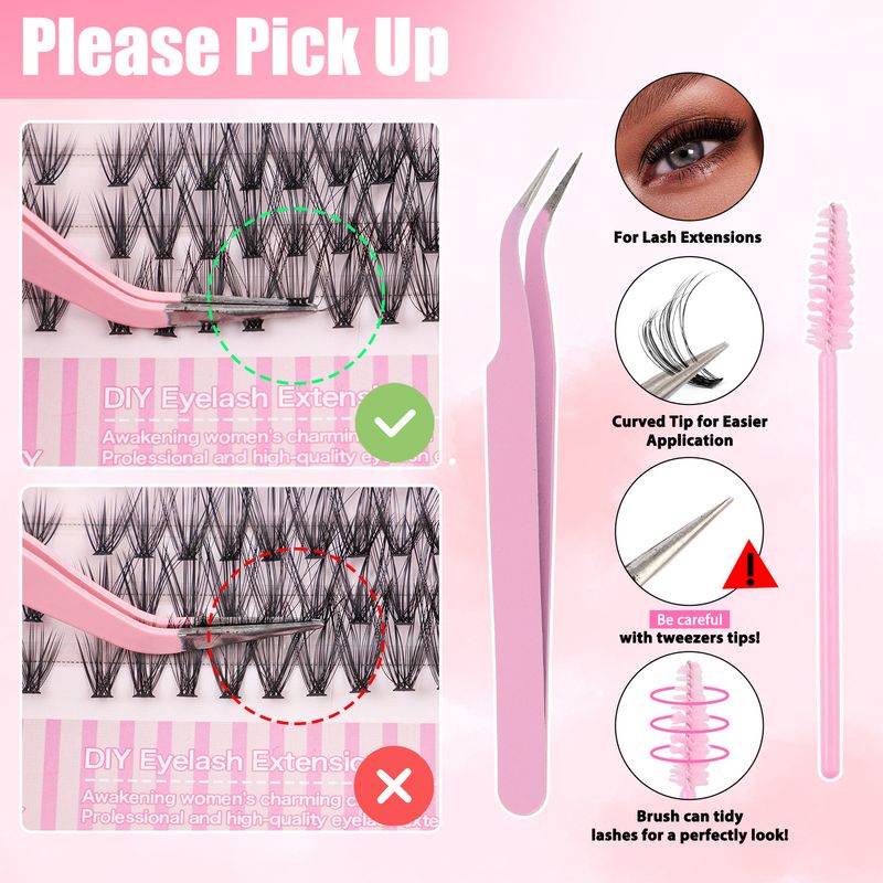 Single - Cluster Segmented DIY False Eyelash Book Set, D - Curl, Curled For Grafting, 10 - 18mm, Soft And Natural_voghion.com