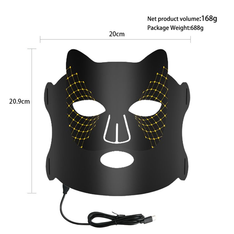Strumento di bellezza per maschera in silicone con luce rossa e blu a LED per ringiovanimento fotonico, serraggio, sbiancamento_voghion.com
