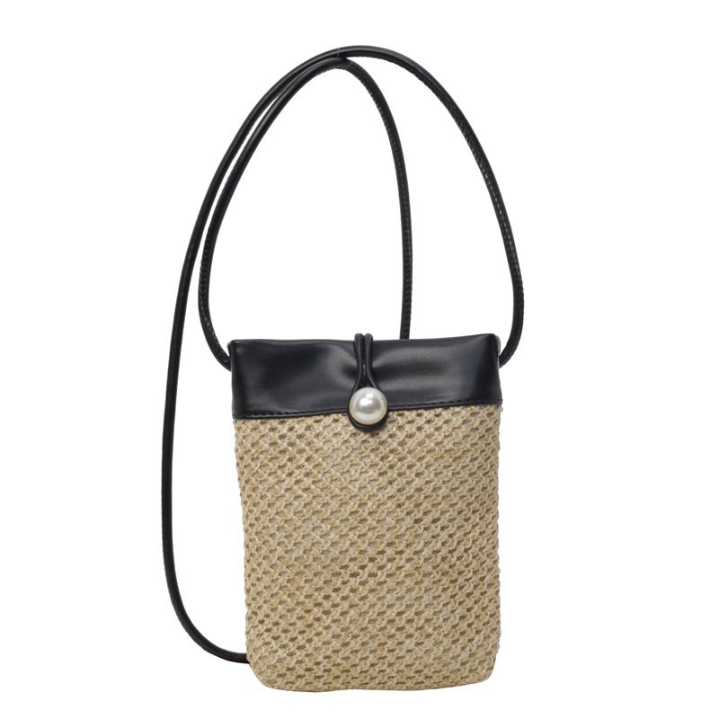Borsa a tracolla piccola con texture squisita estiva per donna, 2024, nuova borsa a tracolla casual in paglia, stile foresta_voghion.com