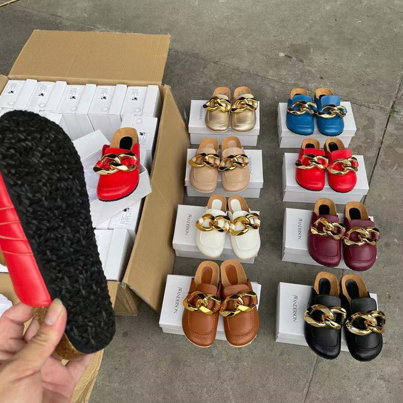 Ženski čevlji, novi Baotou, udobni ženski copati z mehkim podplatom in zlato verižico_voghion.com