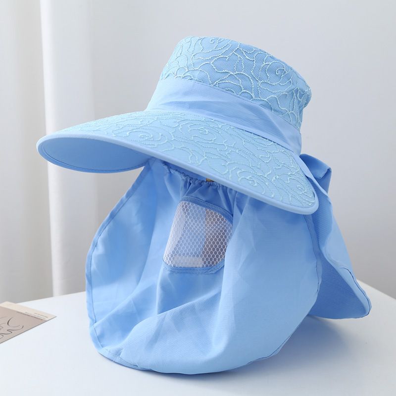 for Women, Summer Mask, Face Covering Wide Brim UV Protection Tea Picking Hat, Lace Cycling Sun Hat_voghion.com