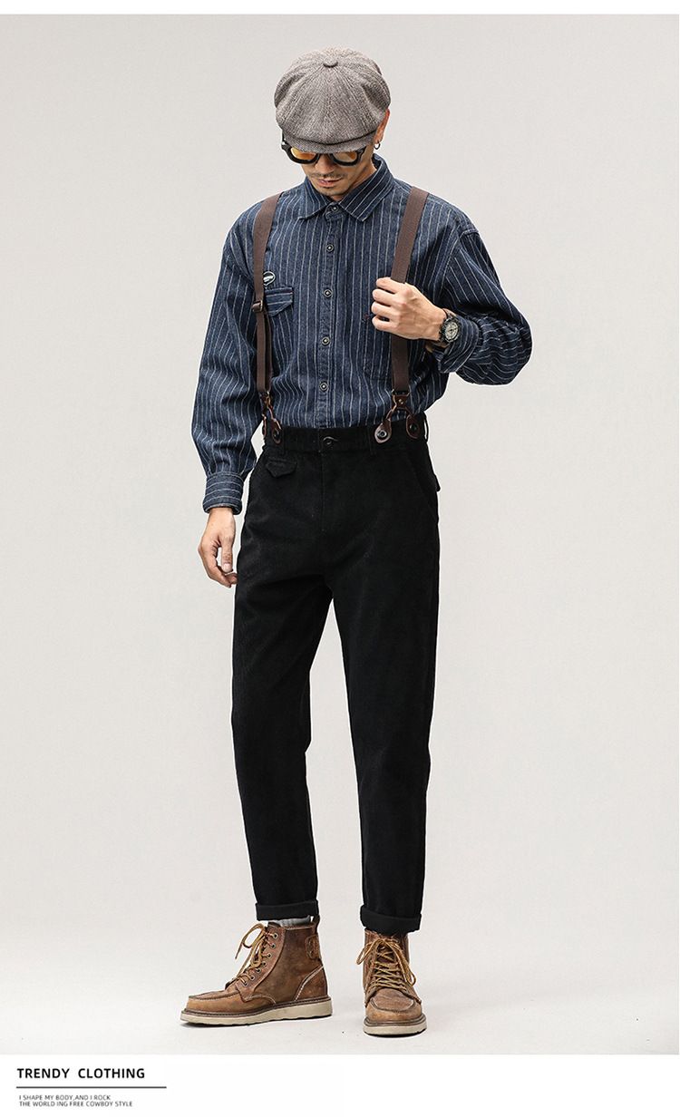 Mann kleidung der Cord overalls männer retro halter einteiliges beiläufige lange hosen_voghion.com