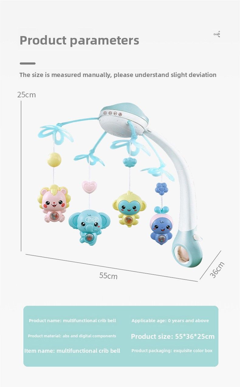 Hot-selling Music Rotating Projection Remote Control Bed Bell Toy 0-12 Months Newborn Baby Educational Early Education Rattle_voghion.com