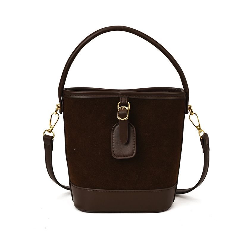 Borsa a secchiello in pelle scamosciata smerigliata per donna, nuova borsa a mano di alta qualità, borsa a tracolla casual, 2025_voghion.com