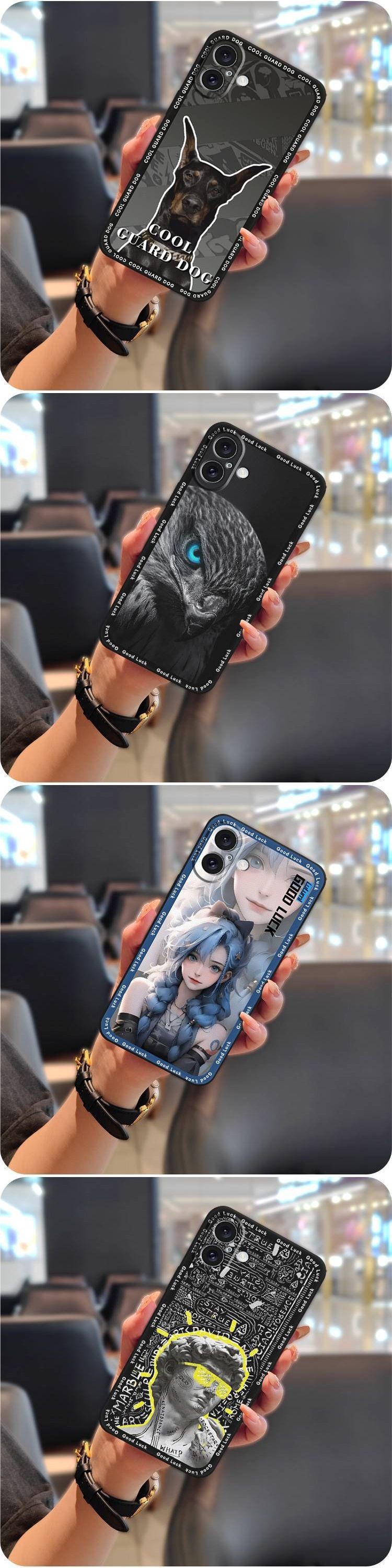 Custodia TechGlobe compatibile con iPhone 17/17/iPhone 17, tinta unita, alla moda, con texture cartoon, nuova e semplice coppia_voghion.com