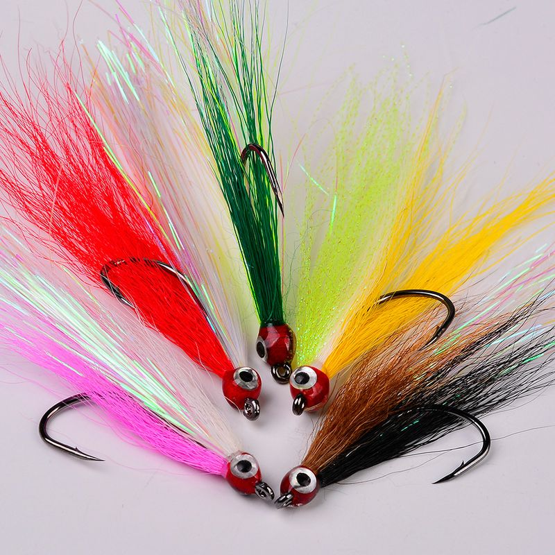 Bionic Lure Anchor Feather Hair Tying Single Barbed Fish Hook Gear Accessoires Vissen_voghion.com