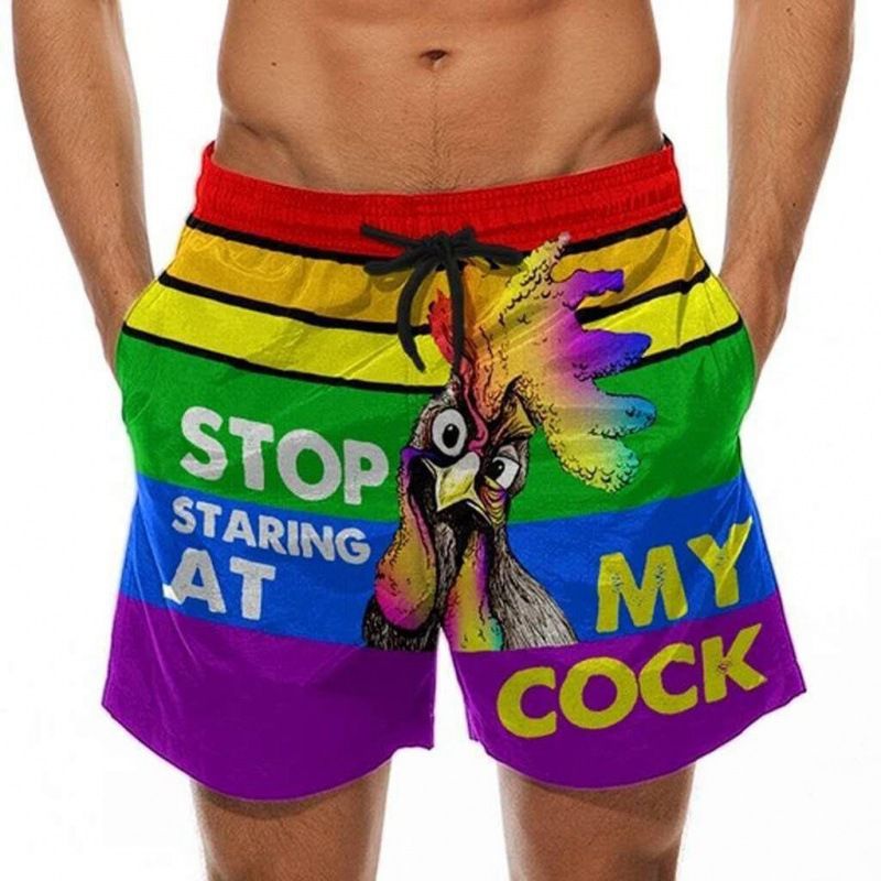 Unschlagbare Qualität Unschlagbare Qualität 2025 Herren-Badehose mit 3D-Truthahnkopf-Aufdruck und neckischem Bananenmuster_voghion.com