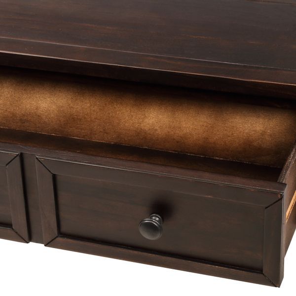 TREXM Console Table Sofa Table Easy Assembly With Two Storage Drawers And Bottom Shelf For Living Room, Entryway (Espresso)_voghion.com