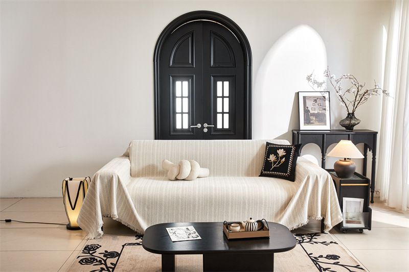 Premium Chenille Sofa Cover - Universal All-Season Protector, Anti-Slip, Cat-Proof, Full Coverage For 3-Seater Couches In Herringbone Pattern_voghion.com