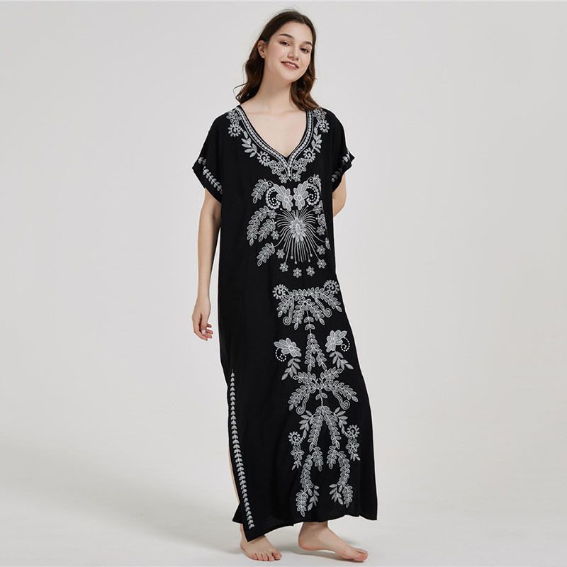 popolare copricostume da spiaggia ricamato in rayon da donna, stile abito ricamato, camicia di protezione solare per bikini al mare, 20 colori_voghion.com