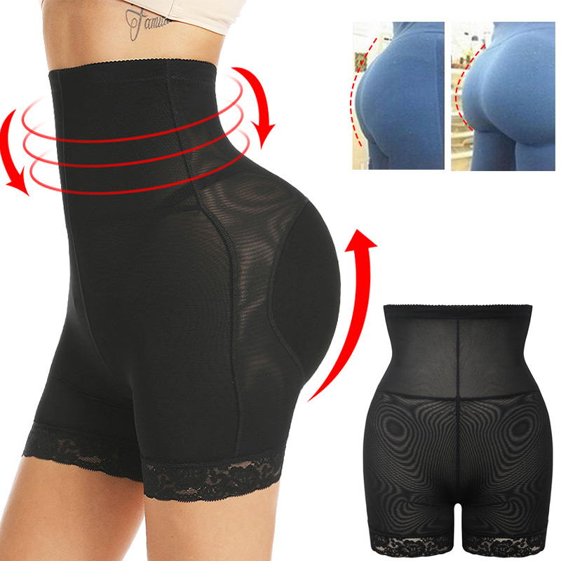 Realzador de cadera botín cintura alta acolchado levantador de glúteos bragas con control de barriga calzoncillos fajas con almohadilla pantalones cortos cuerpo S_voghion.com