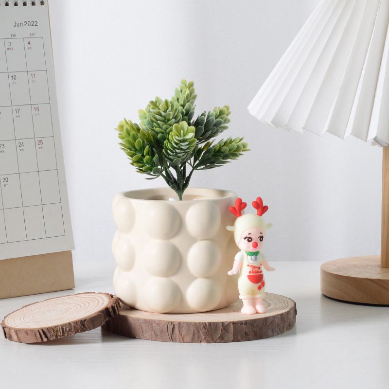 Ceramiczna doniczka 15 cm - doniczka na sukulenty do wnętrz, nowoczesna, z otworem drenażowym, w stylu terakoty_voghion.com