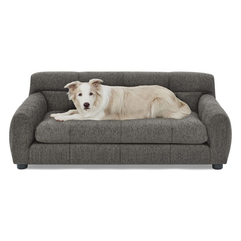 Soft And Comfortable Pet Sofa With Backrest And Armrests, Suitable For Modern Rectangular Pet Sofas For Small And Medium-sized Dogs,-dark Gray_voghion.com