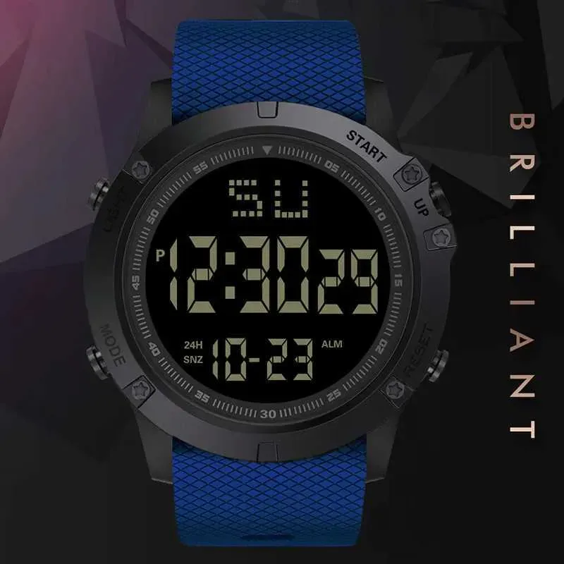 Orologio elettronico da uomo sportivo multifunzione militare impermeabile luminoso LED digitale per bambini con quadrante grande M250731_voghion.com