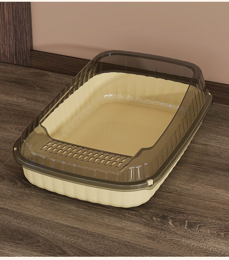 Toilettes semi-fermées extra larges, bac à litière anti-sable pour petit chaton, ensemble de fournitures pour chats_voghion.com