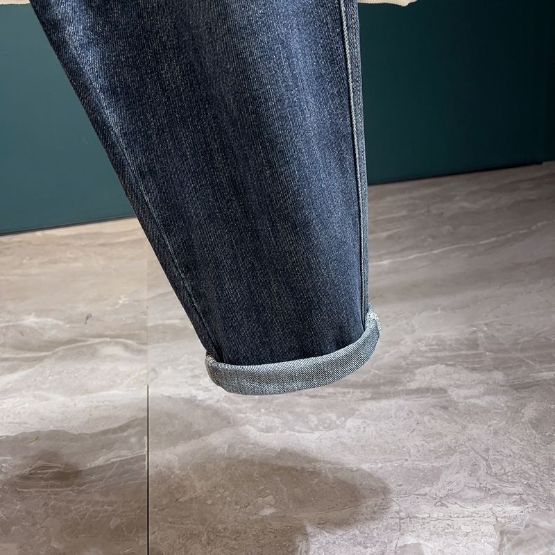 Autumn And Winter New American Retro Jeans Men's Loose Stretch Comfortable Men's Wasteland Style Retro Washed Distressed Denim Trousers_voghion.com