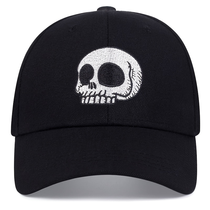 Cappello da zaino a scatto per uomo Cappello a teschio Cappelli snapback Berretto da baseball a fattura piatta Mano di scheletro regolabile nera_voghion.com