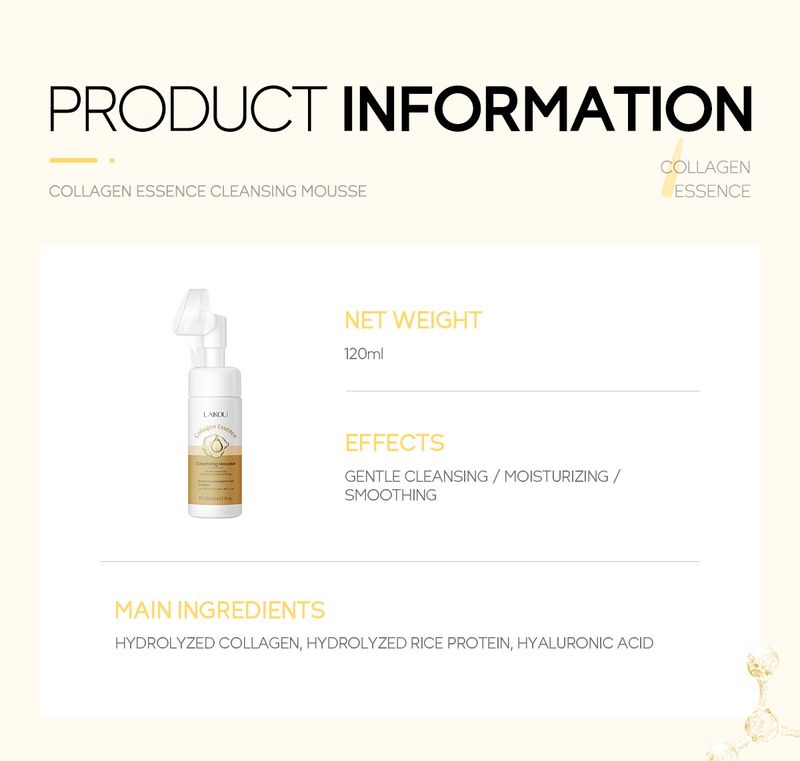 Laike Collagen Cleansing Mousse 120ml Face Cleansing Pores Refreshing Skin Care_voghion.com