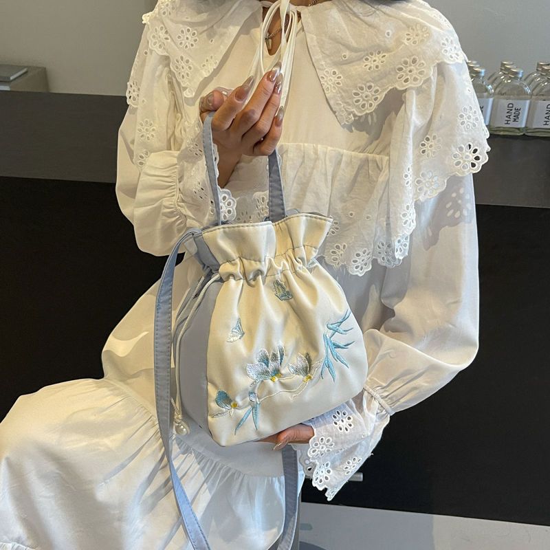 Forest Artistic Embroidery Fairy Chinese Ancient Style Cheongsam Crossbody Bag Women's Canvas Handbag Hanfu Purse_voghion.com