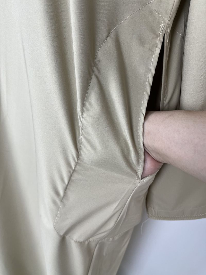 Men's Clothing men's robe solid color pocket design round neck long clothing_voghion.com