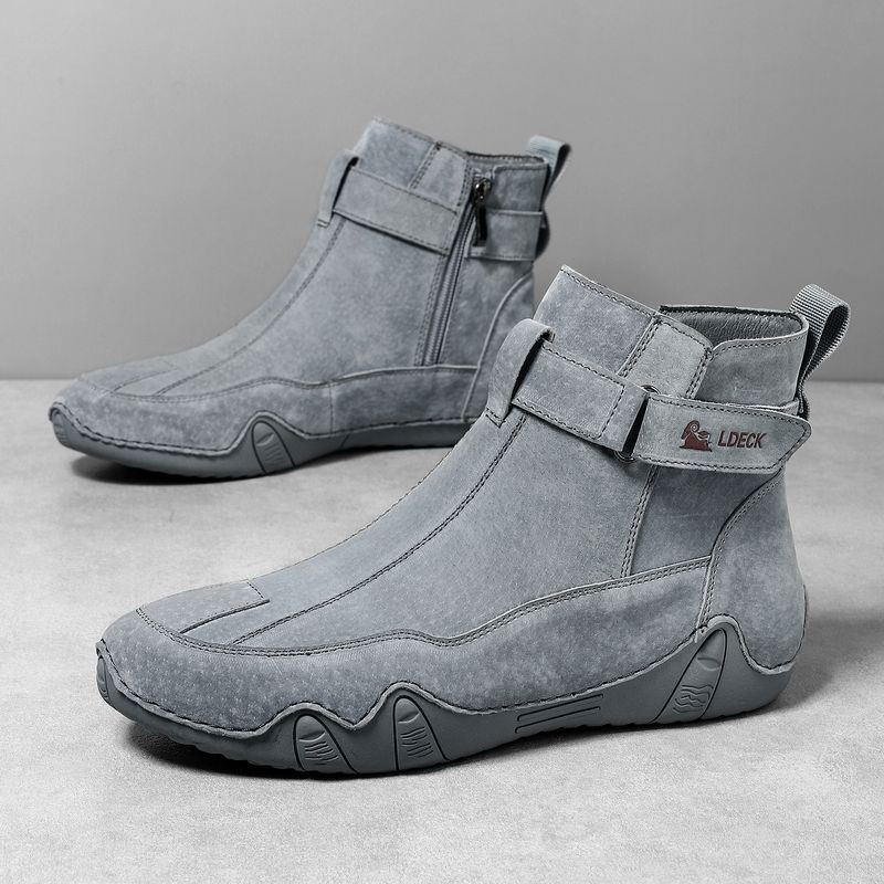 Stivali Martin da uomo in stile retrò, in pelle, di grandi dimensioni, alti, resistenti all'usura, scarpe casual da esterno_voghion.com