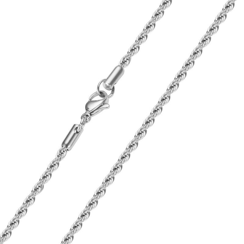 Collana con catena a corda intrecciata, stile hip hop, da uomo, 2,5 mm, con impasto fritto_voghion.com