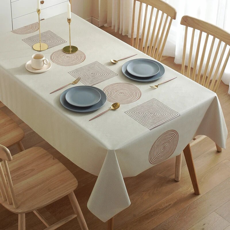 Printed Waterproof Tablecloth Anti-scalding Thickened Rectangular Home Party Dining Room Furnishings_voghion.com