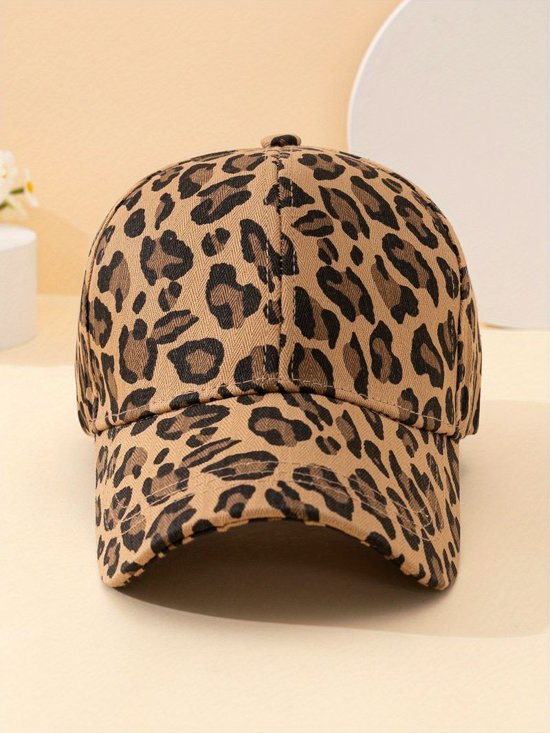 1 gorra de béisbol de pana con estampado de leopardo, de color liso, transpirable, para otoño e invierno_voghion.com