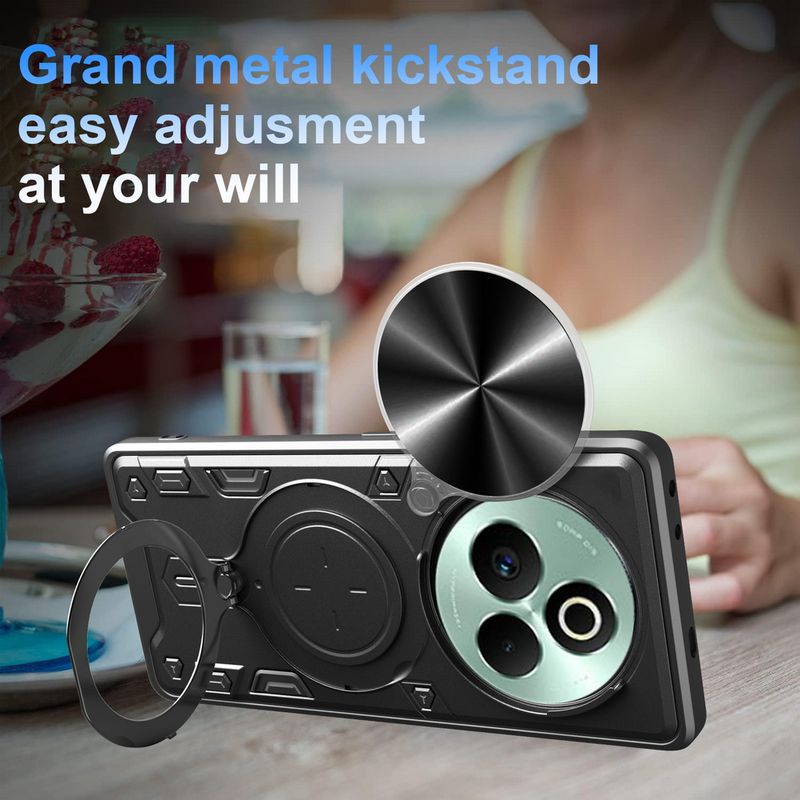 Metalowy pierścień magnetyczny do mocowania kamery w samochodzie, etui ochronne do P3 Realme 14 + 13 12 Pro 12+, obrotowy uchwyt_voghion.com