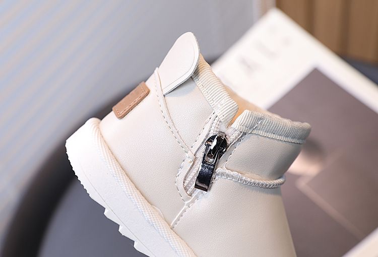 Kinder-Winterstiefel – Warme Baumwoll-Halbschuhe für Jungen und Mädchen (Schwarz/Weiß, Größen 17–28)_voghion.com