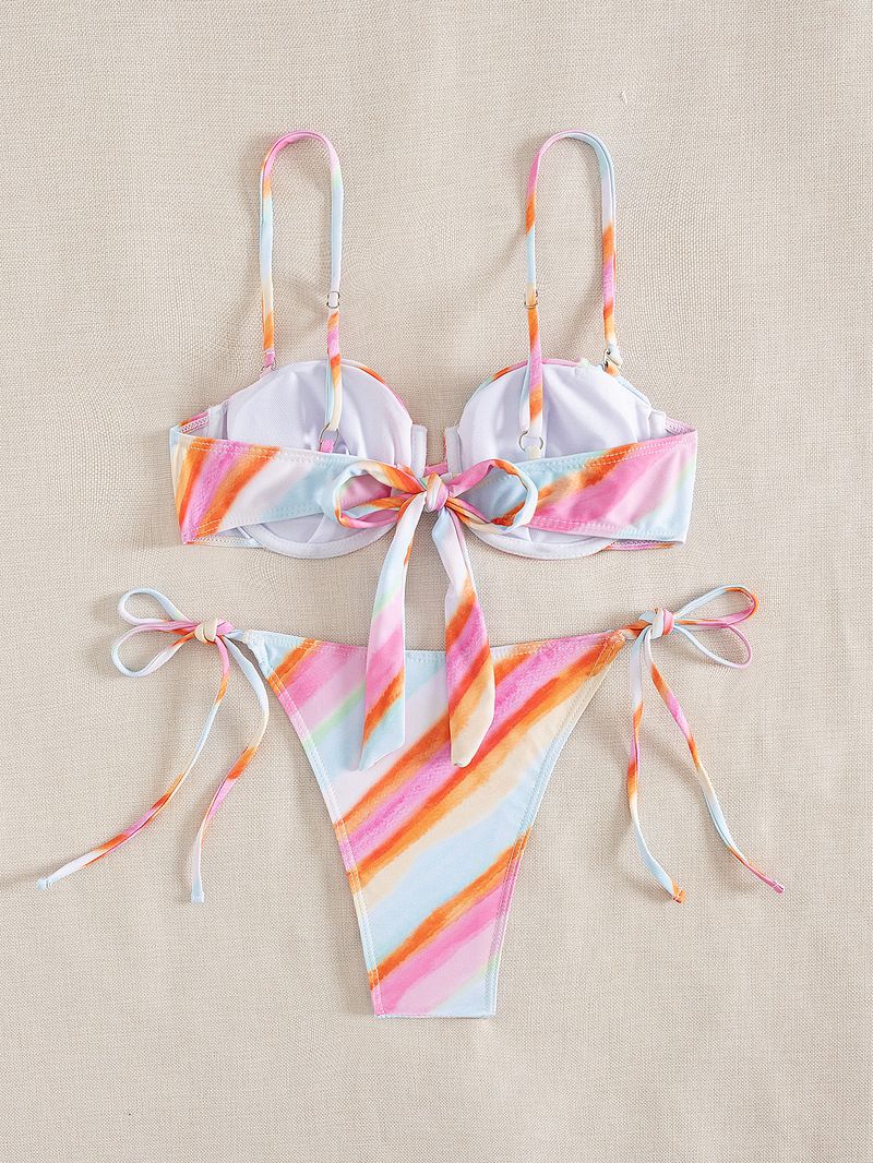 Women's Gradient Rainbow Bikini Set - Steel Support Two-Piece Swimsuit For Beach & Pool | Cute Summer Swimwear_voghion.com