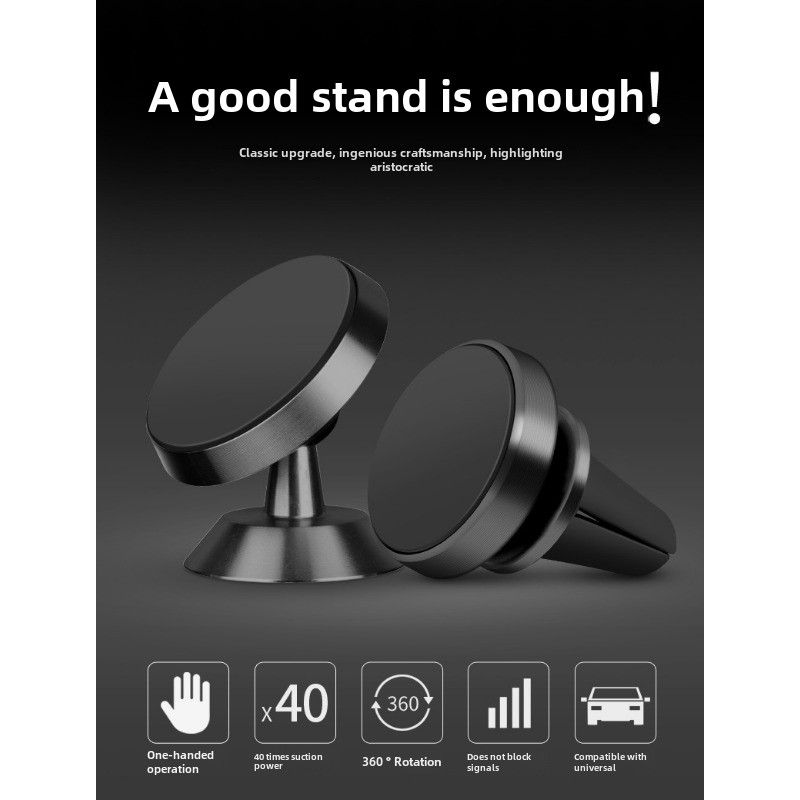 Nieuwe mobiele telefoonhouder, universele supermagnetische metalen autohouder draait 360 graden uit de trend mobiele telefoonhouder_voghion.com