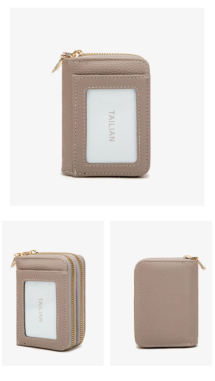 Rfid Anti-degaussing Organ Card Bag Multi-slot Card Holder Double-zipper Multifunctional Women's Purse_voghion.com