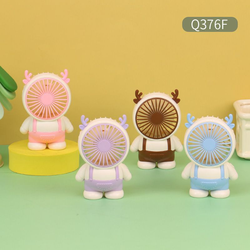 Mini ventilador portátil de desenho animado infantil fofo de urso para áreas externas com USB recarregável_voghion.com