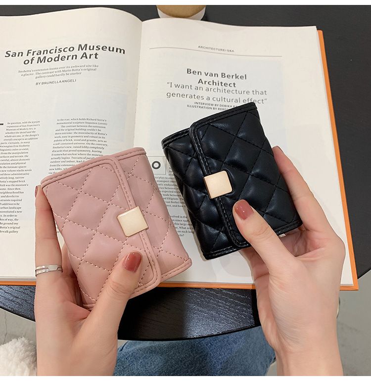 Portafoglio piccolo con diamanti alla moda, porta carte, porta monete, borsa per studenti, stile college, piccola borsa, porta carte, borsa porta carte_voghion.com