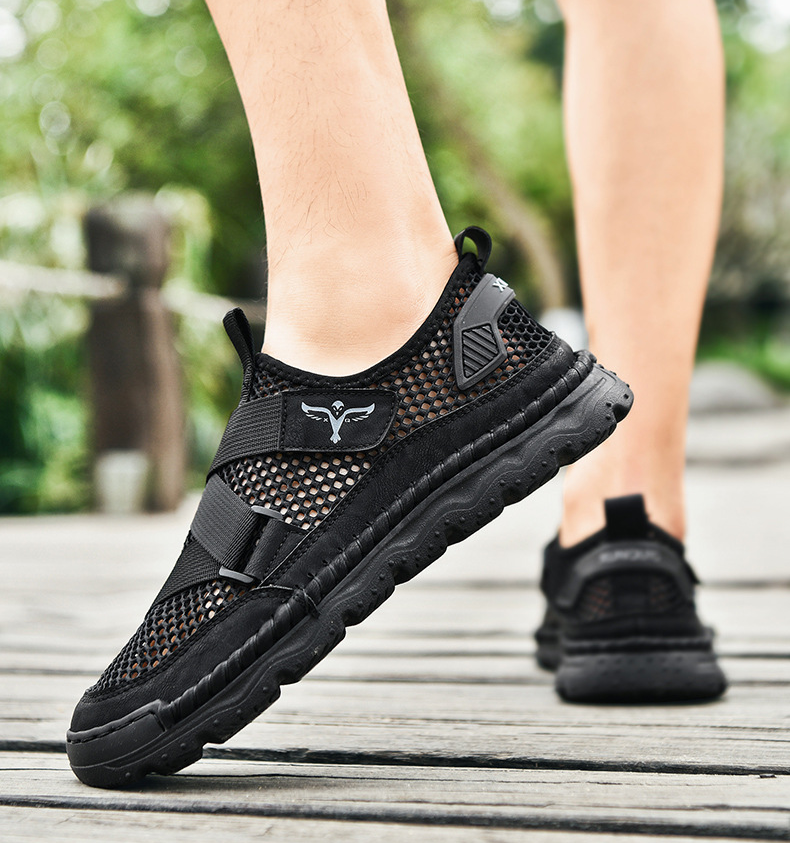 Nuove scarpe da spiaggia estive oversize di fascia alta, sandali, antiscivolo, streaming cucito a mano, scarpe da uomo_voghion.com