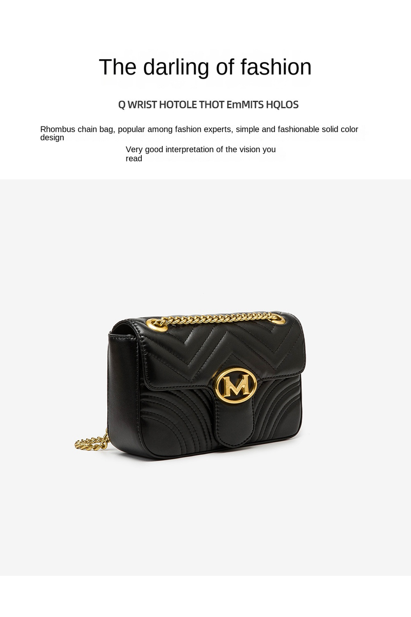 Designer Nuovo originale Lettere di tendenza della moda Squisita catena per il tempo libero Atmosferica Borsa da donna con tracolla a tracolla lombarda da donna_voghion.com