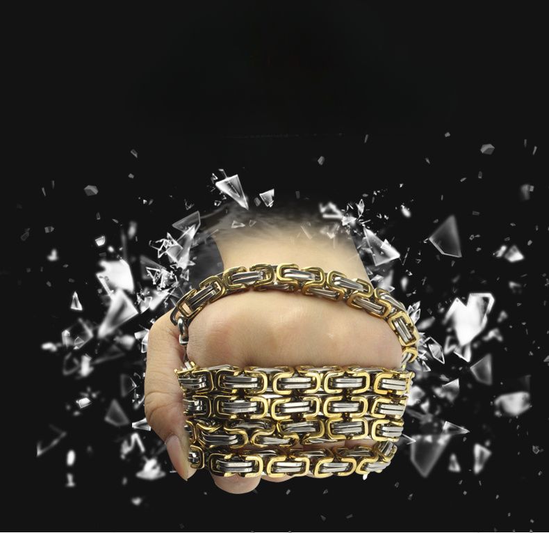 Outdoor Weapon Dragon Bone Titanium Stainless Steel Chain Whip Belt Supplies Bracelet Men's Self-Defense_voghion.com