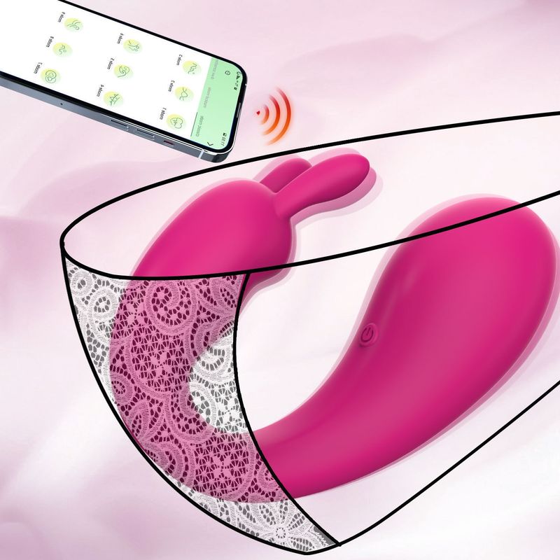 LuvBox APP Vibratore femminile indossabile con telecomando wireless inseribile Giocattolo a doppia vibrazione Prodotti sessuali per adulti_voghion.com